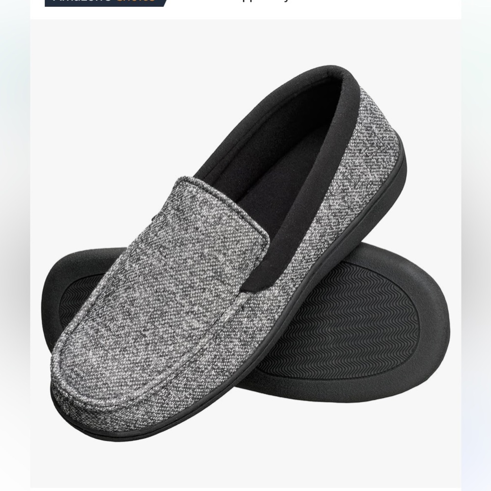 Hanes • Gray Memory Foam Loafers Cozy Slip-On Shoes
